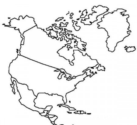 North America in World Map Coloring Page - Free & Printable ...