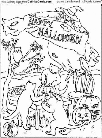 11 Pics of Hard Halloween Coloring Pages - Halloween Coloring ...