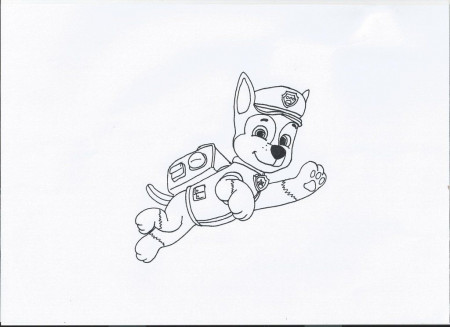 Chase PAW Patrol Coloring Pages Cartoons