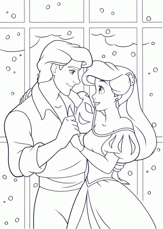 Little Mermaid And Prince Eric Coloring Pages - High Quality ...