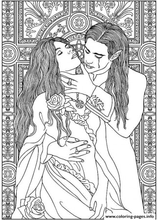 Print adult vampire Coloring pages