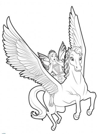 Color The Flying Unicorn Worksheets | 99Worksheets