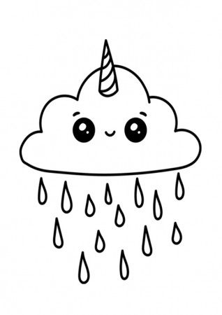 Coloring Pages | Raining Cloud Coloring Page