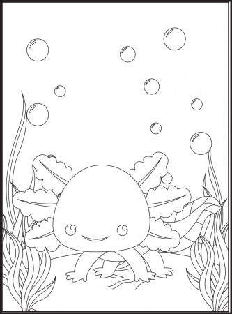 Axolotl Coloring Pages for kids 17264377 Vector Art at Vecteezy