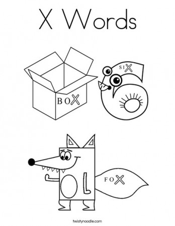 X Words Coloring Page - Twisty Noodle