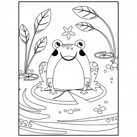 Premium Vector | Frog coloring pages for kids