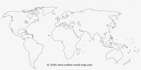 Blank World Map With Transparent Continents, Transparent - Blank World Map  Outline Transparent PNG - 1357x628 - Free Download on NicePNG