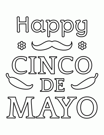 Printable Happy Cinco De Mayo Coloring Page