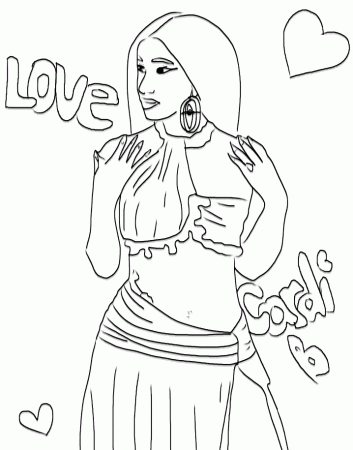 Love Cardi B Coloring Page - Free Printable Coloring Pages for Kids