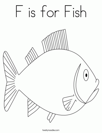 F is for Fish Coloring Page - Twisty Noodle