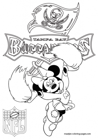 Tampa Bay Buccaneers Minnie Mouse Cheerleader Coloring Pages