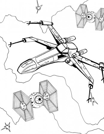 Rebel Alliance X-Wing Starfighter Coloring Page | Mama Likes This