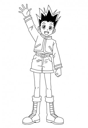 Gon from Hunter x Hunter Coloring Page - Free Printable Coloring Pages for  Kids