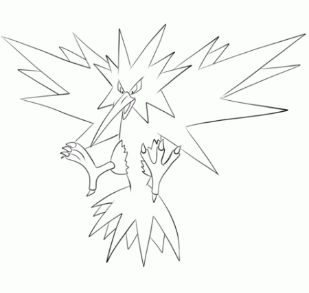 Zapdos Coloring page | Pokemon coloring pages, Coloring pages ...