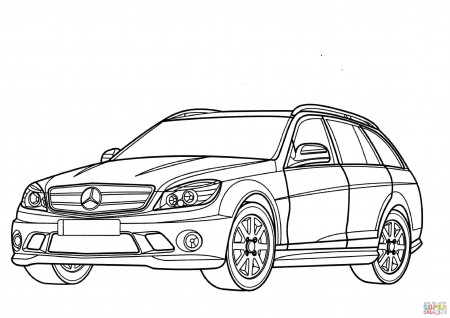 Mercedes-Benz C-Class wagon coloring page | Free Printable ...