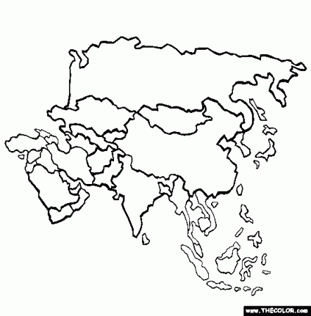 Asia Coloring Page | Free Asia Online Coloring | World map coloring page, Asia  map, Europe map