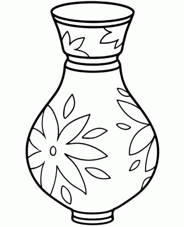 Empty vase coloring page for kids