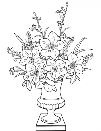 Coloring Pages Of Flowers In A Vase | Flower coloring pages ...