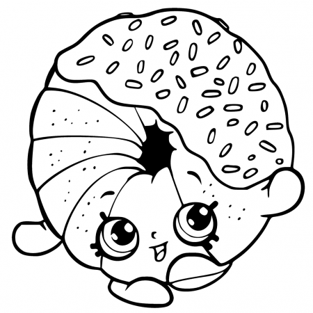 Kawaii Donut Coloring Page - Free Printable Coloring Pages for Kids