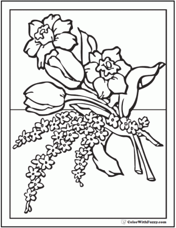 102+ Flower Coloring Pages: Customize And Print PDF