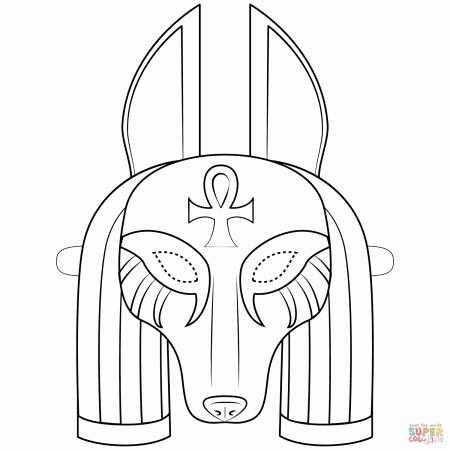 Anubis Mask coloring page | Free Printable Coloring Pages