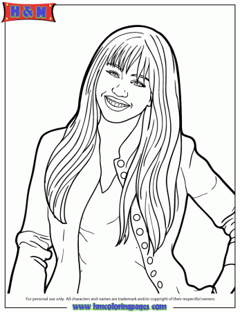 Disney Channel Hannah Montana Coloring Page | H & M Coloring Pages