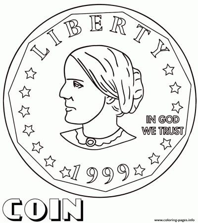 Susan B Anthony Coin Coloring page Printable