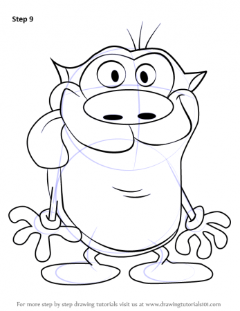 Learn How to Draw Stimpy from The Ren and Stimpy Show (The Ren and Stimpy  Show) Step by Step : Drawing Tutorials