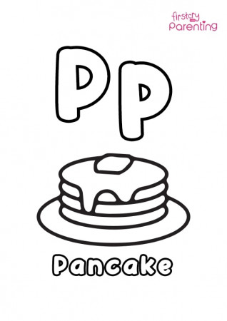 P For Pancake Coloring Page for Kids | FirstCry Parenting