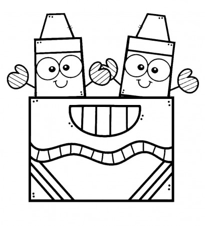 Cute Crayon Box Coloring Page - Free Printable Coloring Pages for Kids