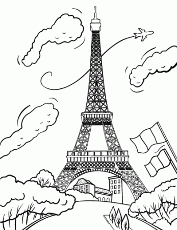 Free Eiffel Tower Coloring Page