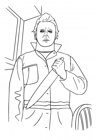 Free Printable Michael Myers Knife Coloring Page, Sheet and Picture for  Adults and Kids (Girls and Boys) - Babeled.com