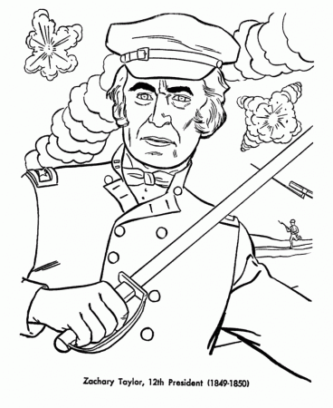USA-Printables: US Presidents Coloring Pages - President Zachary Taylor -  Twelfth President of the United States - 4 -