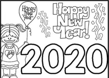 Happy New Year Coloring Pages 2020 PDF | Free Printable Images