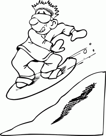 Snowboard Coloring Page | Snowboarder