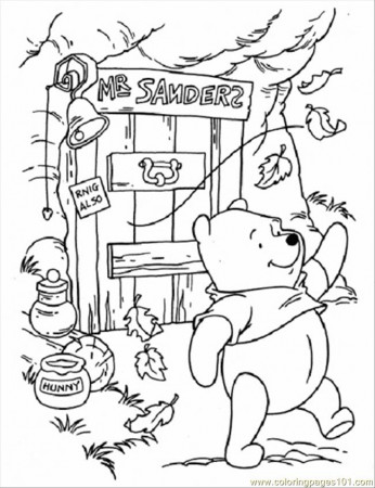 Pooh In Windy Day Coloring Page - Free Winnie The Pooh Coloring ...