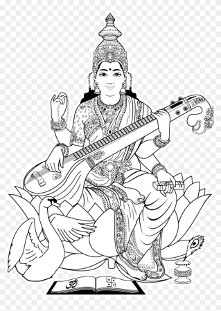 Shiva Ganesha Coloring Book - Saraswati Coloring Pages, HD Png ...