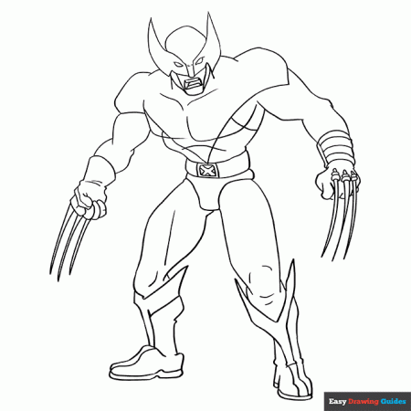 Wolverine from X-men Coloring Page | Easy Drawing Guides