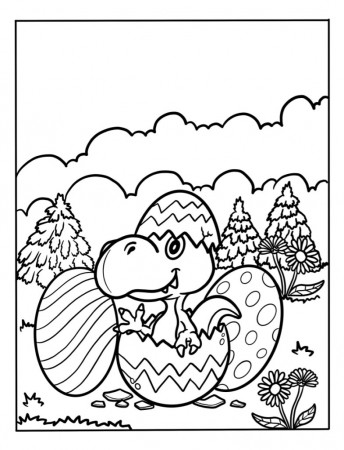 Printable Dinosaur Coloring Sheet For Easter | Free Download