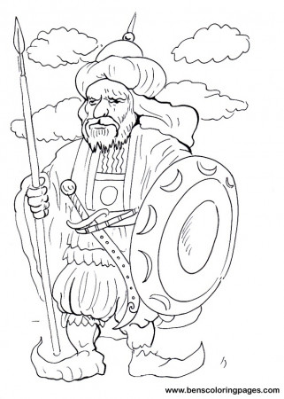 Arab Warrior coloring pages for kids