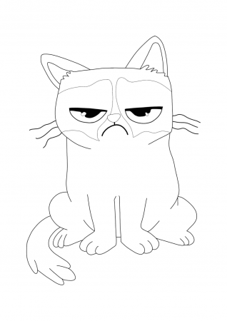 Grumpy Cat Coloring Pages - 2 Free Coloring Sheets (2020) | Cat coloring  page, Coloring pages, Grumpy cat