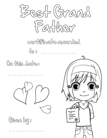 Best grandfather certificate coloring pages - Hellokids.com