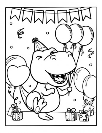 Happy Birthday Mommy Coloring Page | Free Printable Dinosaur Pictures