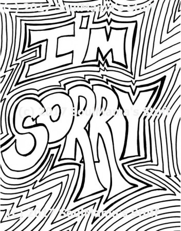 I'm Sorry Coloring Page Digital ...