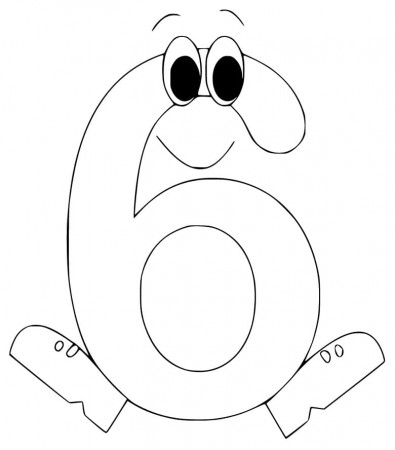 Cute Number 6 Coloring Page - Free Printable Coloring Pages for Kids