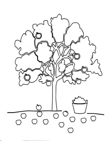 Coloring Page Of Apple Tree - Coloring Style Pages
