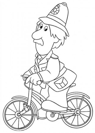 Arthut Shelby Ride a Bike in Postman Pat Coloring Pages | Bulk Color
