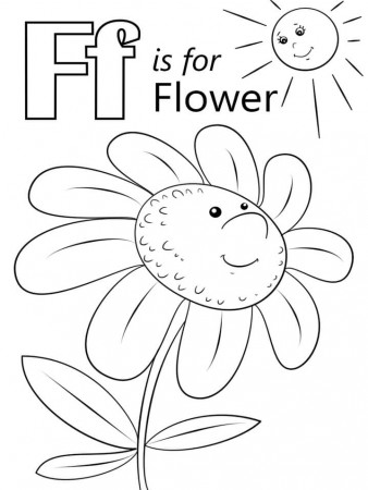 Flower Letter F Coloring Page - Free Printable Coloring Pages for Kids