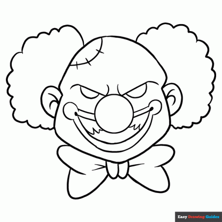 Scary Clown Coloring Page | Easy Drawing Guides