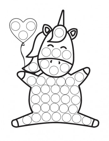 Unicorn Dot Marker Coloring Pages: Printable PDF Coloring - Etsy